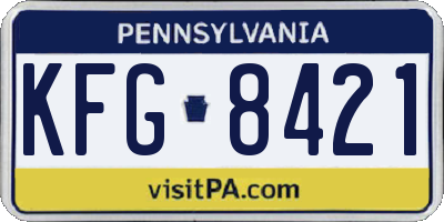 PA license plate KFG8421