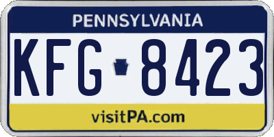 PA license plate KFG8423