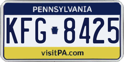 PA license plate KFG8425