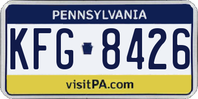 PA license plate KFG8426