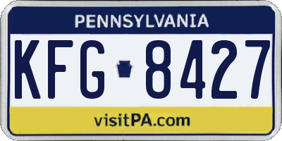 PA license plate KFG8427