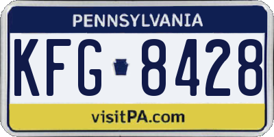 PA license plate KFG8428