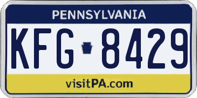 PA license plate KFG8429