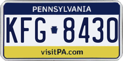 PA license plate KFG8430
