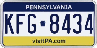 PA license plate KFG8434