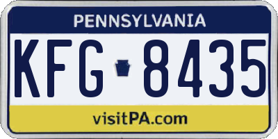 PA license plate KFG8435