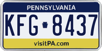 PA license plate KFG8437