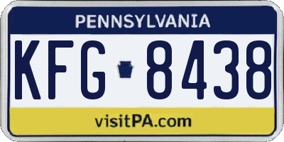 PA license plate KFG8438