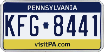 PA license plate KFG8441