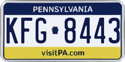 PA license plate KFG8443
