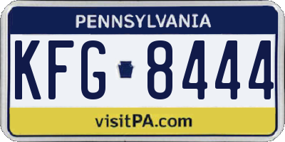 PA license plate KFG8444