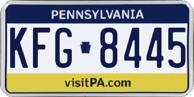 PA license plate KFG8445