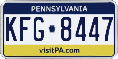 PA license plate KFG8447