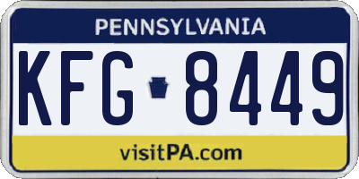 PA license plate KFG8449