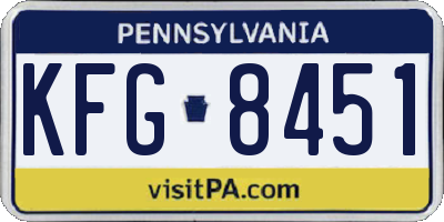 PA license plate KFG8451