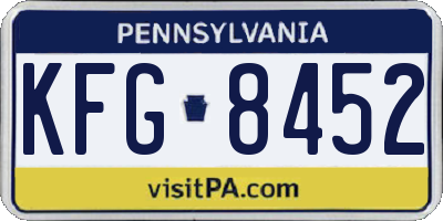 PA license plate KFG8452