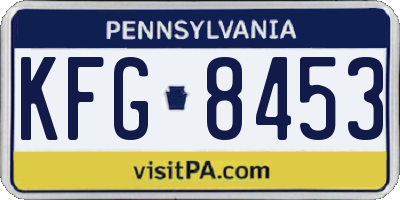 PA license plate KFG8453