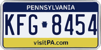 PA license plate KFG8454