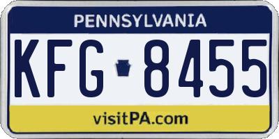 PA license plate KFG8455