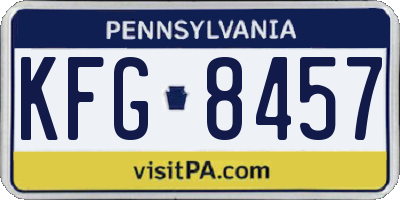 PA license plate KFG8457