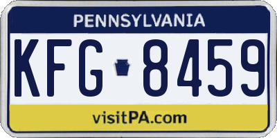 PA license plate KFG8459