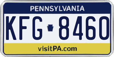 PA license plate KFG8460