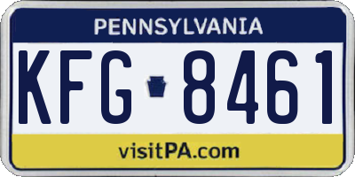 PA license plate KFG8461