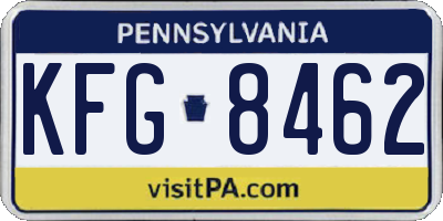 PA license plate KFG8462