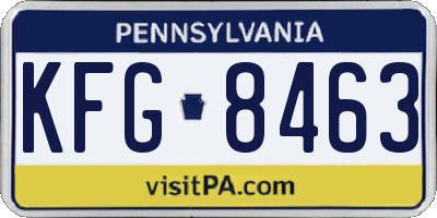 PA license plate KFG8463