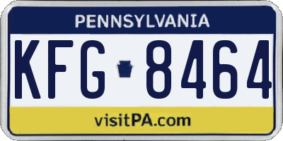 PA license plate KFG8464