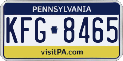 PA license plate KFG8465