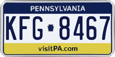 PA license plate KFG8467