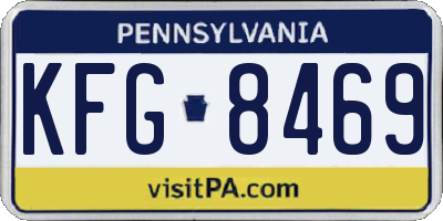 PA license plate KFG8469