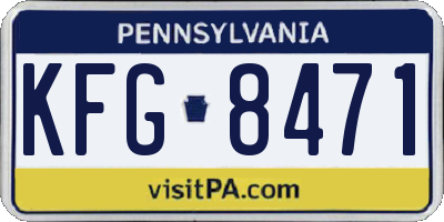 PA license plate KFG8471