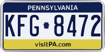 PA license plate KFG8472