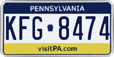 PA license plate KFG8474