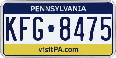 PA license plate KFG8475