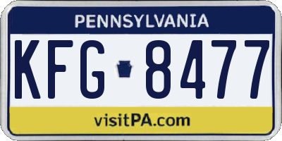 PA license plate KFG8477