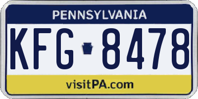 PA license plate KFG8478