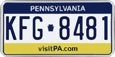 PA license plate KFG8481