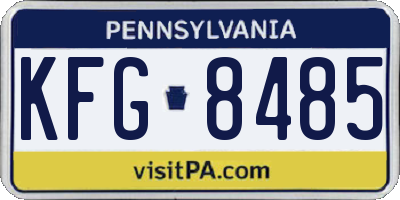 PA license plate KFG8485