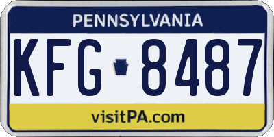 PA license plate KFG8487