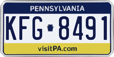 PA license plate KFG8491