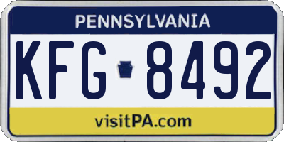 PA license plate KFG8492