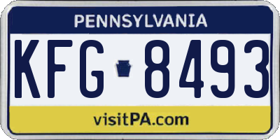 PA license plate KFG8493