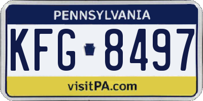 PA license plate KFG8497