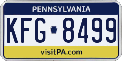 PA license plate KFG8499