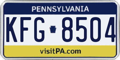 PA license plate KFG8504