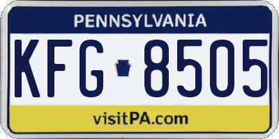 PA license plate KFG8505