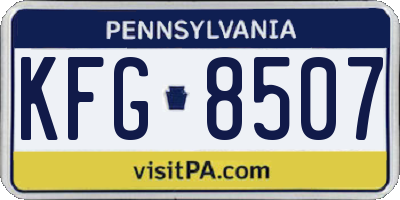 PA license plate KFG8507